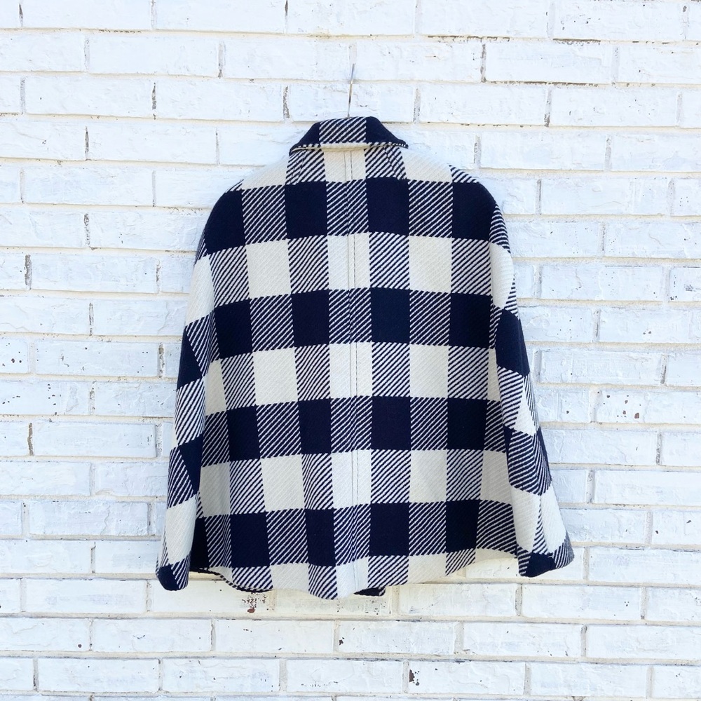 Talbots Women Buffalo Wool Check Cape - Picture 3 of 7